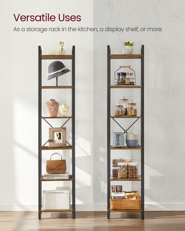Vasagle 6-Tier Bookshelf, Bookcase, Shelving Unit