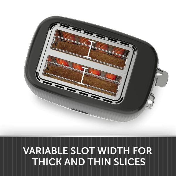 Breville Bold 2 Slice Toaster with High-Lift & Wide Slots | Black & Silver Chrome [VTR001]