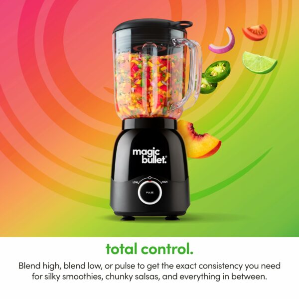 nutribullet magic bullet Large Capacity Jug Blender & Smoothie Maker in Black - Pulse & Blend Technology - Easy To Use - 600W Motor Base with 1.5L Pitcher