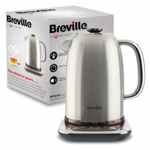Breville Selecta Temperature Select Electric Kettle | 1.7L | 3kW Fast Boil | Digital Temperature Control | Brushed Stainless Steel [VKT159]