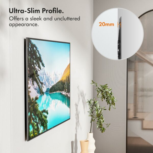 VonHaus TV Wall Bracket for 32-70" Screens, Ultra-Slim TV Bracket with Spirit Level, Flat to Wall Mount, 45kg Capacity, Max VESA: 400x400mm