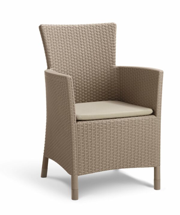 Keter Iowa Garden Furniture Balcony Set, Cappuccino with Sand Cushions,247855