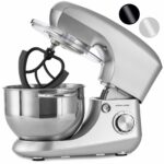 Andrew James Stand Mixer for Baking Food Mixer | 1300W Max | Large 5.5 Litre Bowl 6 Speed Pulse Mode | Kitchen Cake Mixers | Flexi-Beater Dough Hook Balloon Whisk Removable Splash Guard