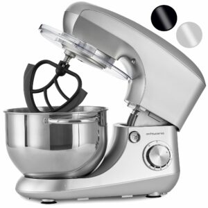Andrew James Stand Mixer for Baking Food Mixer | 1300W Max | Large 5.5 Litre Bowl 6 Speed Pulse Mode | Kitchen Cake Mixers | Flexi-Beater Dough Hook Balloon Whisk Removable Splash Guard