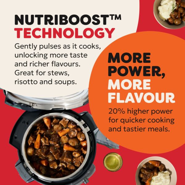 Instant Pot Pro 10-in-1 Multi-Cooker 5.7L - Black, Pressure Cooker, Slow Cooker, Rice Cooker, Sauté Pan, Yoghurt Maker, Food Warmer, Steamer Pot, Sous Vide, Bake, NutriBoost™, Dishwasher Safe