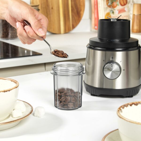Salter 4 In 1 Juicer & Blender – Fruit Juicer & Smoothie Maker, 1L Jug Blender, Includes 600ml Sports Bottle & Fridge Storage Container, Coffee & Spice Grinder, 2 Speed Settings & Pulse, 400W, EK4294
