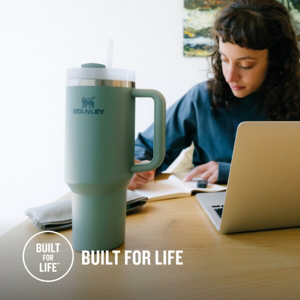 Stanley Quencher H2.0 Flowstate Tumbler 1.2L - Cold For 11 Hours - Iced For 48 Hours - Metal Water Bottle With Straw, Handle And Lid - Dishwasher Safe - Travel Mug For Cold Drinks - Shale