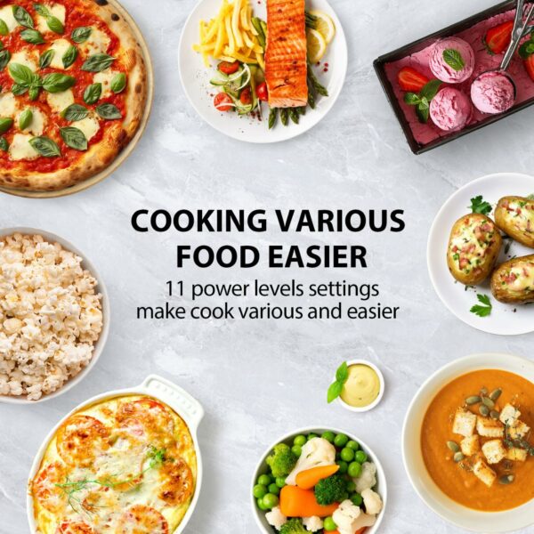 TOSHIBA 20 Liter 800W Digital Solo Small Microwave With 11 Power Levels, One-touch Express Cook with 6 Preset Recipe, Defrost, Digital Display, Perfect for 9'' pizza, Easy Clean, White- MM-EM20P(WH)