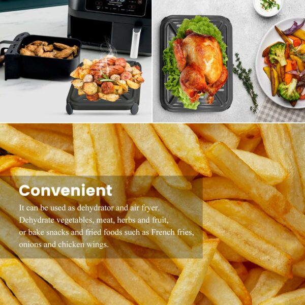 GWYXC Air Fryer Grill Pan for Ninja Foodi AF400UK 9.5L 6 in 1 AF500UK 10.4L 7 in 1 DualZone 2 Drawers Air Fryer, Replacement Air Fryer Crisper Plate Grill Plate Tray Accessories, Dishwasher Safe