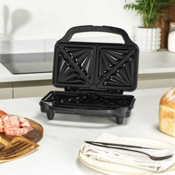Salter Sandwich Toaster – Non-Stick, Deep Fill Toastie Maker, Cook 2 Toasted Sandwiches Together, 4 Slice Grill Press