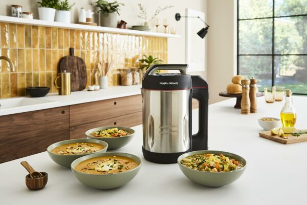 Morphy Richards Sauté & Soup Maker, 1.6L, 4 Settings, Smooth, Chunky, Juice, Blend Pause Function, Family Size, Non-Stick Coated Jug, Detachable Power Cord, Stainless Steel, 501014