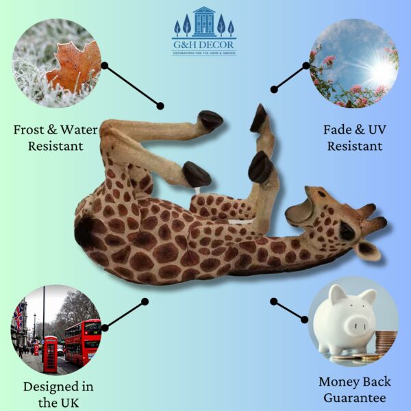G&H Decor - Adorable 36cm Giraffe Wine Bottle Holder Figure - Giraffe Gift with Amazing Detail - Giraffe Kitchen Countertop Novelty Wine Bottle Holder - Hand Painted Giraffe Gifts for Women