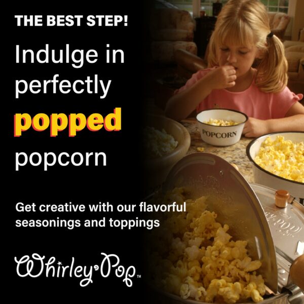 Original Whirley Pop Popcorn Maker - Wabash Valley Farms Gourmet Popcorn Popper, Aluminum Popcorn Pot With Nylon Gears, 3-Minute Stove Top Nostalgia Popcorn Maker (Silver)