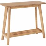 Beliani Traditional Console Table Living Room Furniture with Shelf MDF Light Wood 90 x 40 cm Tulare