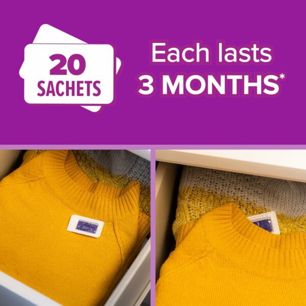 Acana Sachet Moth Killer 20 Pack- For Drawers & Storage- Protects Clothing & Bedding- Lasts 3 Months