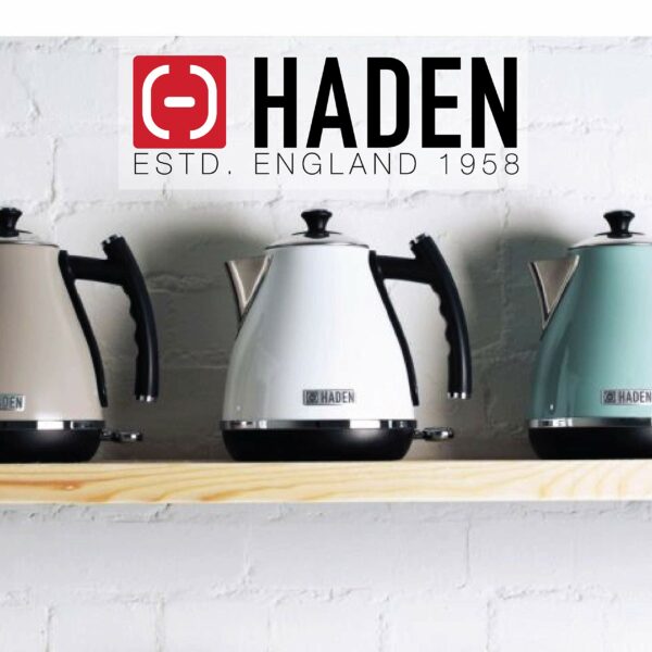 Haden Cotswold Putty Kettle -Premium 1.7L Stainless Steel Electric Kettle with Rapid Boil, Cordless Base, Boil-Dry Protection