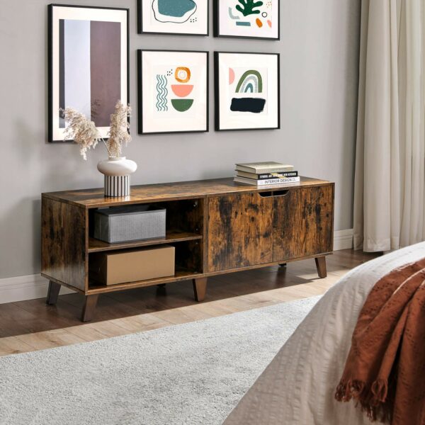 Vasagle TV Stand with 2 Doors, TV Stand with Adjustable Shelves