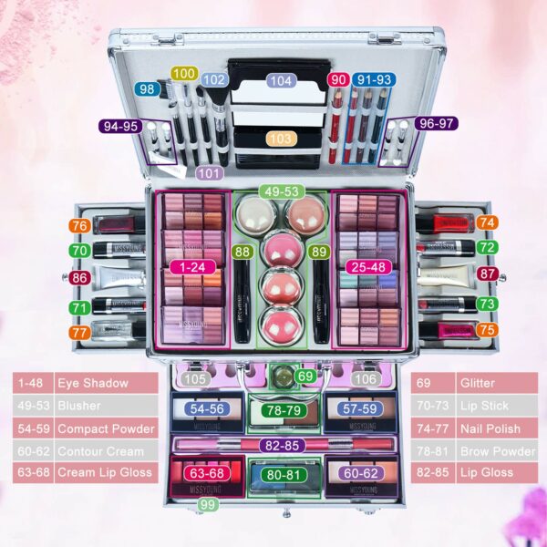 JasCherry All in One Make up Box Set Multi-purpose Cosmetic Storage Beauty Case
