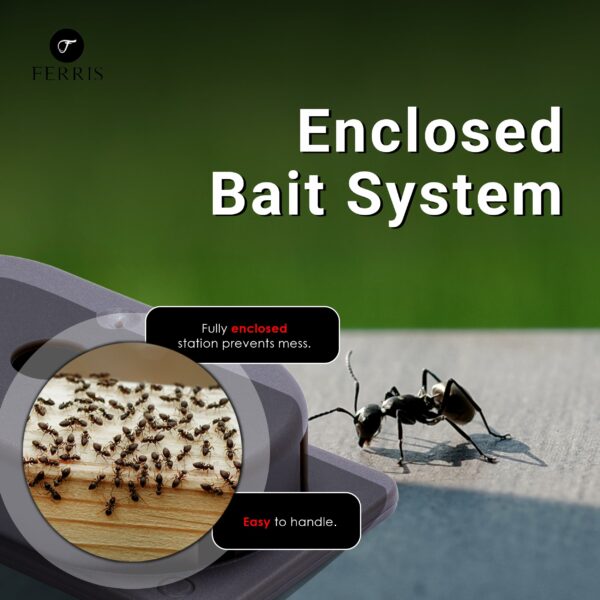 FERRIS | 2pk Ant Killer Bait Station Destroys Ants and their Nests | Ant Traps used Indoors, Kills Ant Colonies Use at Home & Garden | Strongest Control System - Clean and Easy to Use, Creates No Mess