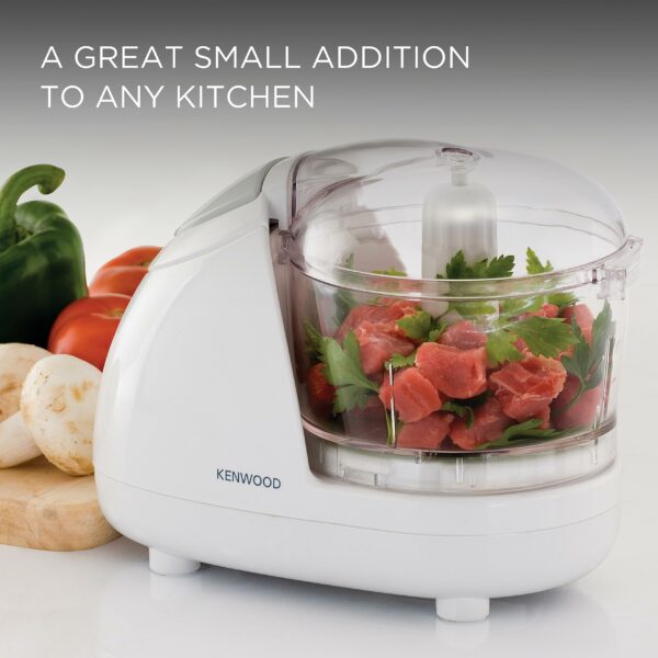 Kenwood Mini Chopper, 0.35 Litre Dishwasher Safe Bowl, 2 Speeds, Rubber Feet for Food Chopper Stability, 300 W, CH180B, Assorted