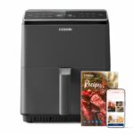 COSORI Smart Air Fryer Oven Dual Blaze 6.4L, Double Heating Elements, Cookbook, No Shaking & No Preheating, APP Control, 12 Functions, Air Fry, Roast, Bake, Reheat, Dishwasher Safe