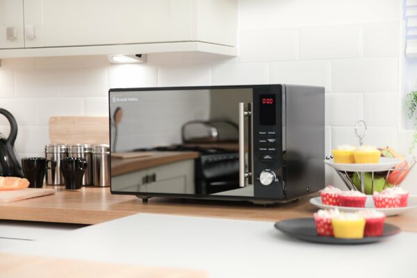 Russell Hobbs RHM3003B 30L Digital 900W Stainless Steel, Glass Combination Microwave, Black