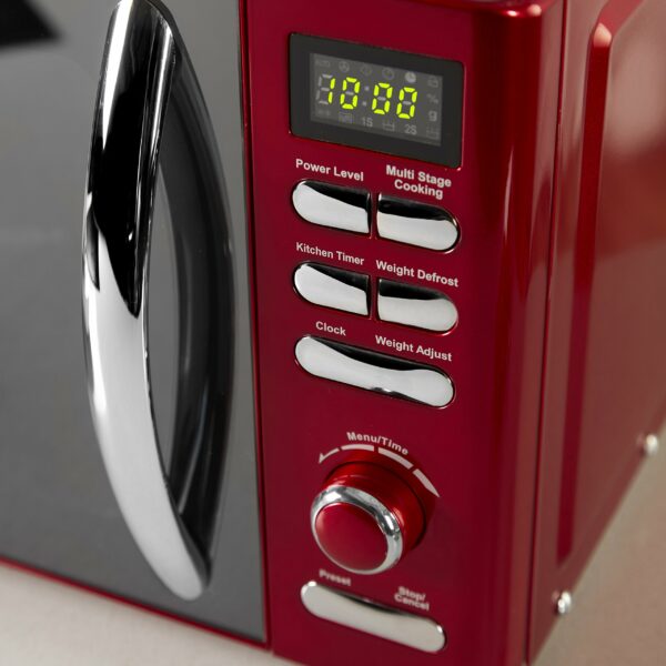 Tower T24019R Infinity Digital Solo Microwave with 6 Power Levels, 8 Auto Cook Options, 60 Minute Timer, Defrost Function