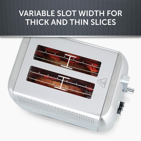 Breville Edge Deep Chassis 2 Slice Toaster | Toasts All the Way to the Top | Brushed Stainless Steel | [VTT981]