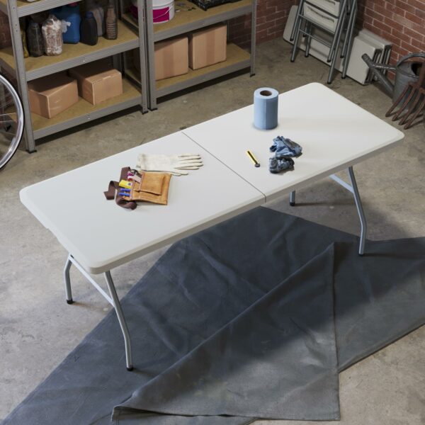 Home Vida Folding Table 5ft Heavy Duty Extra Strength Camping Buffet Wedding Market Garden Party Car Boot Stall Picnic Trestle