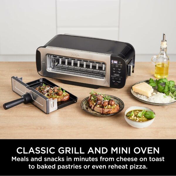 Ninja Foodi 3-in-1 Toaster, Grill & Panini Press with Flip Design, 7 Cooking Functions, 7 Toast Shades, Includes Panini Press, Bake Tray and Crumb Tray, Black ST200UK