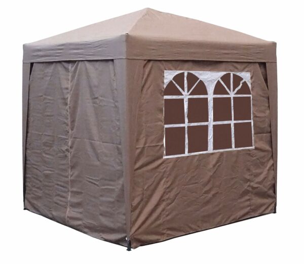 QUICK STAR Garden Pop up Gazebo 2x2m beige with 4 side walls and carrying bag