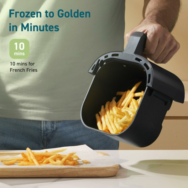 COSORI Small Air Fryer, 2L, Led Touch-control Display, 900W, 53% Faster, Nonstick and Dishwasher Safe, 30 Online Recipes, Low Noise, 97% Less Oil, Black