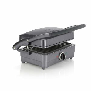 Cuisinart Grill & Sandwich maker, Sandwich toaster, panini press, electric grill, Non-stick Removable, interchangeable plates, Health grill, less oil, Midnight Grey, GRSM4U