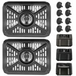 GWYXC Air Fryer Grill Pan for Ninja Foodi AF400UK 9.5L 6 in 1 AF500UK 10.4L 7 in 1 DualZone 2 Drawers Air Fryer, Replacement Air Fryer Crisper Plate Grill Plate Tray Accessories, Dishwasher Safe