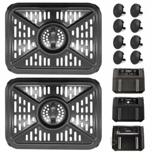 GWYXC Air Fryer Grill Pan for Ninja Foodi AF400UK 9.5L 6 in 1 AF500UK 10.4L 7 in 1 DualZone 2 Drawers Air Fryer, Replacement Air Fryer Crisper Plate Grill Plate Tray Accessories, Dishwasher Safe