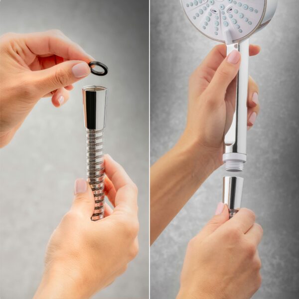 Mira Showers Beat Shower Head Handheld Shower Head 4 Spray Shower Head 110 mm Chrome 1.1605.237
