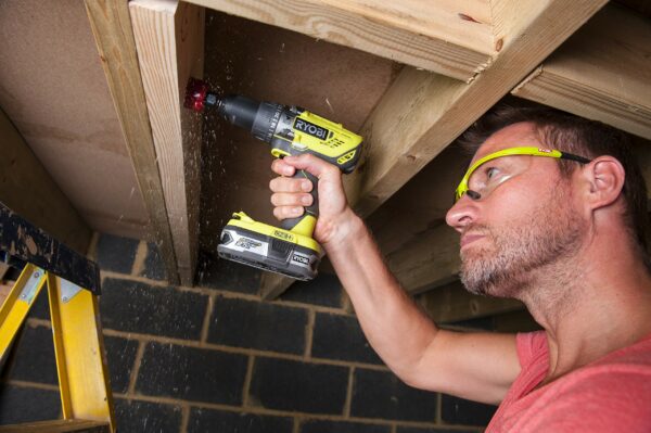 RYOBI 18 V ONE plus Cordless Combi Drill Starter Kit, Hyper Green, With 2 x 1.5 Ah Batteries
