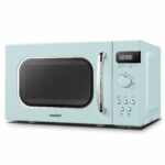 COMFEE' Retro Style 800w 20L Microwave Oven with 8 Auto Menus, 5 Cooking Power Levels, and Express Cook Button - Mint Green -CM-M202RAF(GN)