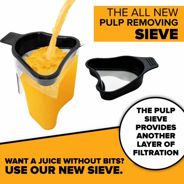 Powerful Masticating Juicer for Whole Fruits and Vegetables, Fresh Healthy Juice, Sorbet, Ice Cream, Wide Mouth 75mm Feeding Chute, BPA Free, 240-Watt, Cold Press, Black Stainless Steel Fridja f1900