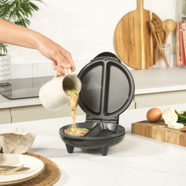 Salter Dual Omelette Maker – Non-Stick Deep Fill Cooking Plates, Double Egg Cooker, Makes 2 Omelettes, No Flipping Required, Cook With Little To No Oil, Fast Preheat, Easy Clean, 750W, EK2716