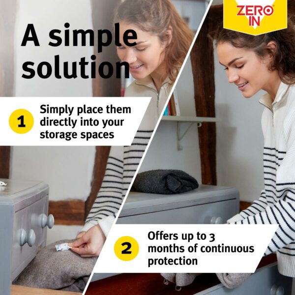 Zero In New Generation Moth Balls - Effective Moth Killer for Wardrobes - Up To 3-Months Protection - Advanced Transfluthrin Formula - For Drawers, and Storage Bags - 30 Pack
