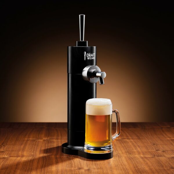 Draft Wizard Ultrasonic Frothing Beer Dispenser Battery Powered Home Draught Tap