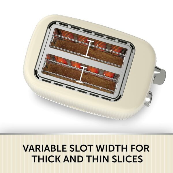 Breville Bold 2 Slice Toaster with High-Lift & Wide Slots | Cream & Silver Chrome [VTR003]