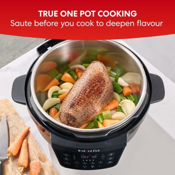 Instant Pot XL 7.1L Multicooker 7-in-1 Smart Cooker - Pressure, Slow, Steamer, Sauté, Yogurt Maker, Egg Cooker and Food Warmer - Stainless Steel Inner Pot, Black
