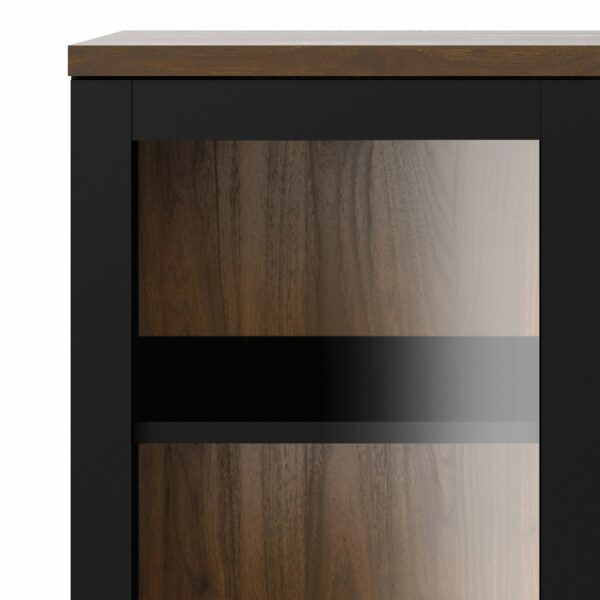 Furniture To Go | Roomers Display Cabinet Glazed 2 Doors in Black and Walnut