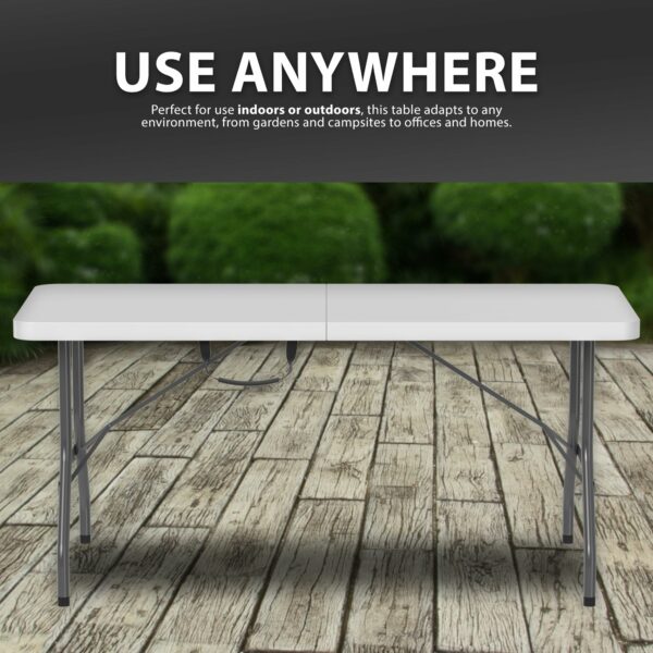 Folding Table 5FT Heavy Duty Foldable Table Portable and Durable Aluminium Frame Perfect for Camping Catering Picnic