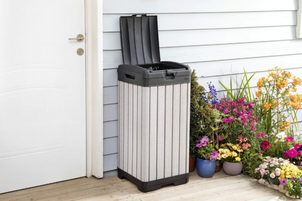 Keter Outdoor Rockford Waste Bin Gray 125 Lt In Resin Cm 41X41X87.4 H
