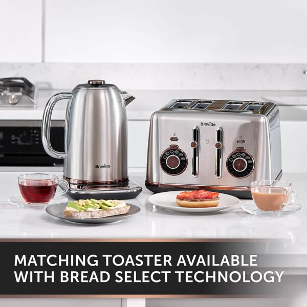 Breville Selecta Temperature Select Electric Kettle | 1.7L | 3kW Fast Boil | Digital Temperature Control | Brushed Stainless Steel [VKT159]