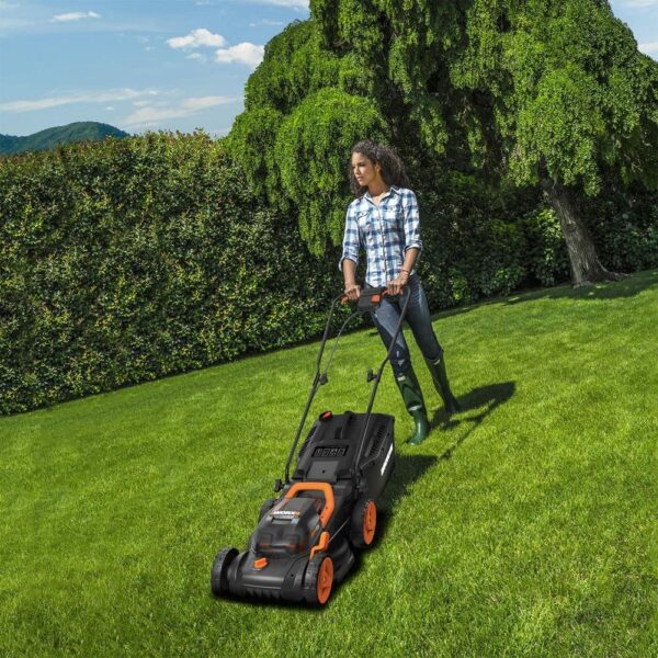 Worx Cordless Lawnmower WG779E.2 40V 34cm – Ideal for Small to Medium Gardens (Up to 400㎡) – Includes 2x 2.0Ah Batteries Charger