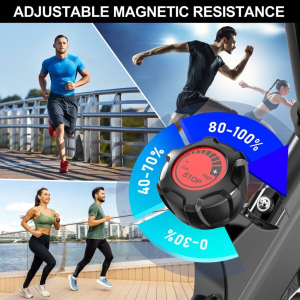 Micyox MX87 Magnetic Exercise Bike With 26lb Flywheel, Digital Monitor with Heart Rate Sensor, iPad/Phone Holder For Heavy People Home Use